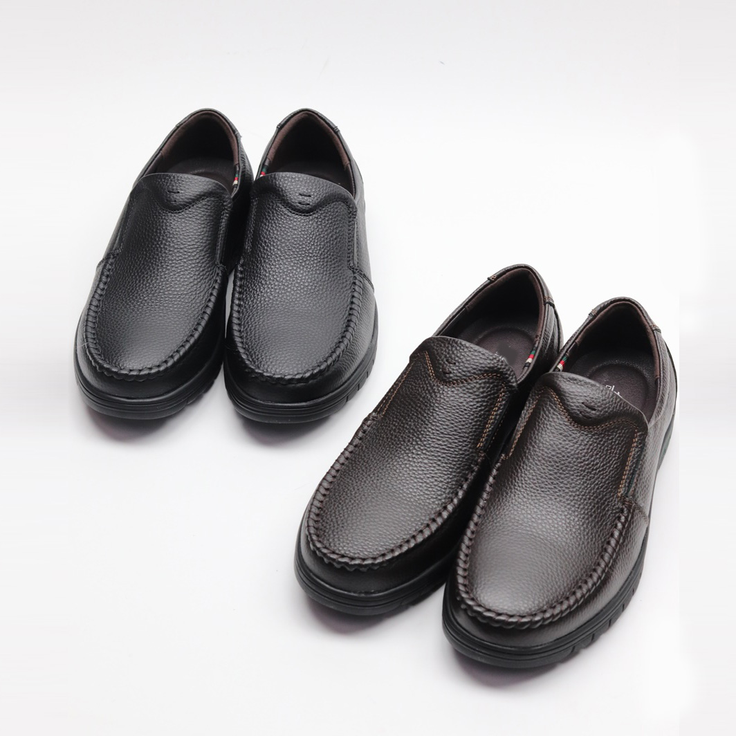  소가죽 오플 2.5cm 센터 버튼스티치 남성 로퍼