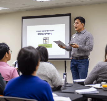 음주운전 예방 교육에 참여하는 사람들