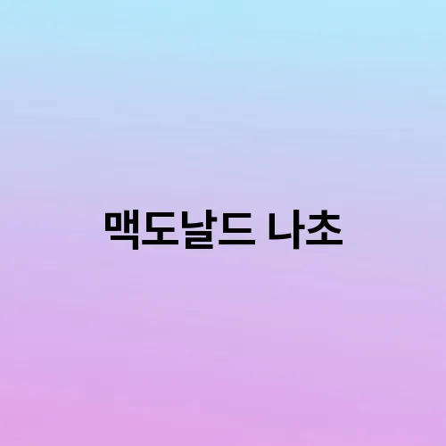 맥도날드 나초