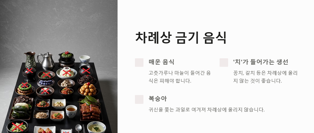 차례상 금기음식