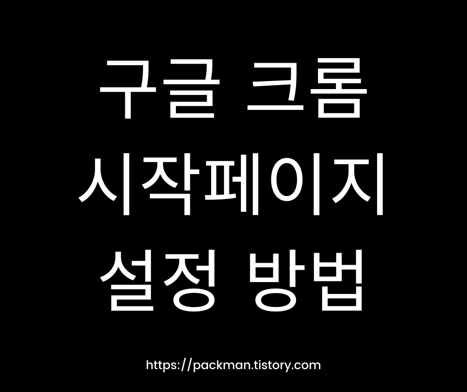  크롬 시작페이지 설정 방법