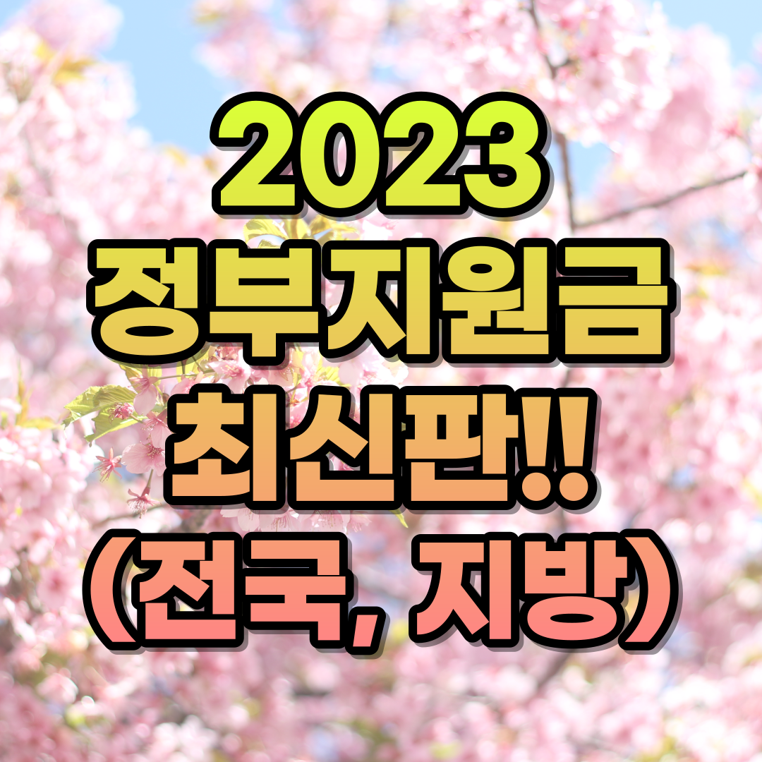 2023 정부보조금 지원금 최신 1