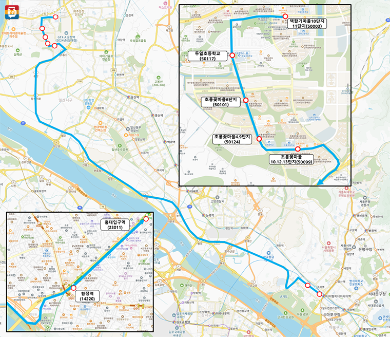 서울동행버스 '서울 03번' 노선도