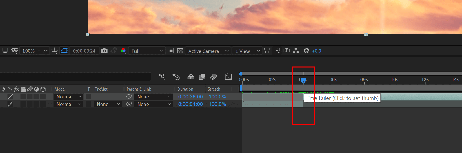 애프터이펙트-타임라인