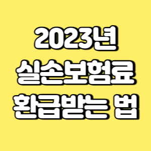 2023년 실손보험료 환급받는 법 썸네일