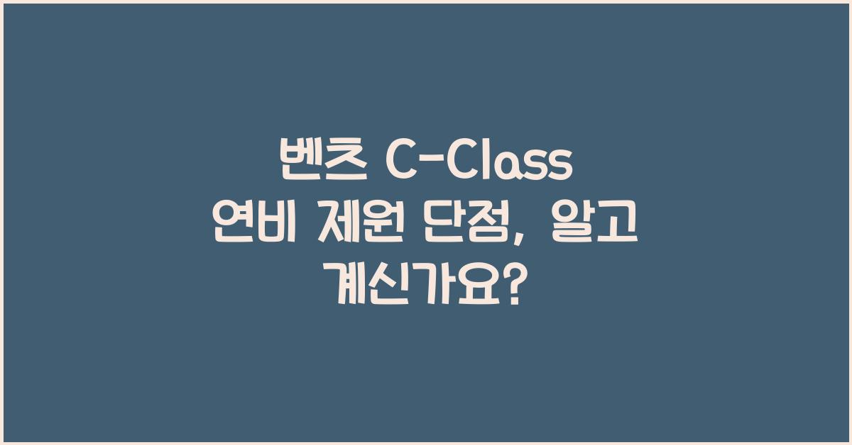 벤츠 C-Class 연비 제원 단점