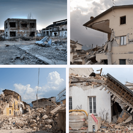 지진-피해로-무너진-건물들과-황폐해진-풍경