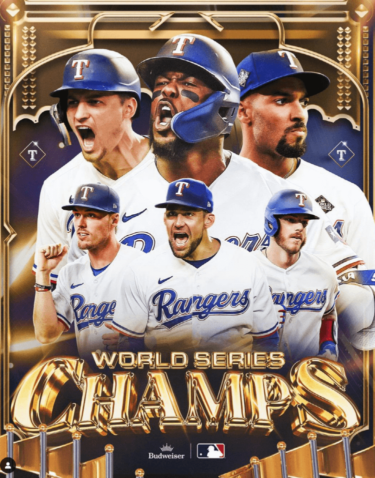 2023 월드시리즈 우승, 텍사스 레인저스(출처: MLB 인스타그램)