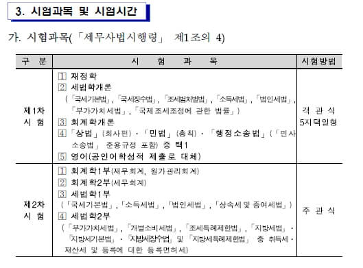 2023년 세무사 시험 공고