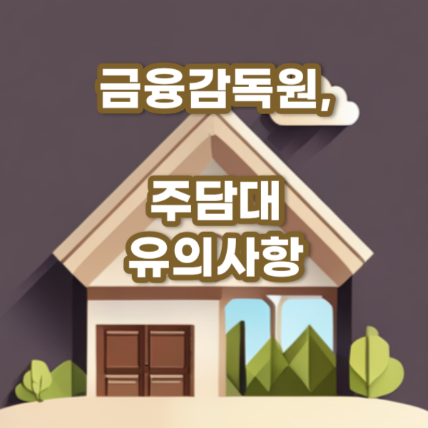  금융감독원, 주담대 대환 등 은행 대출 유의사항 안내