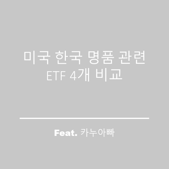  미국 한국 주식시장 명품 관련주 ETF (LUXX, LUX ,456250, 354350)