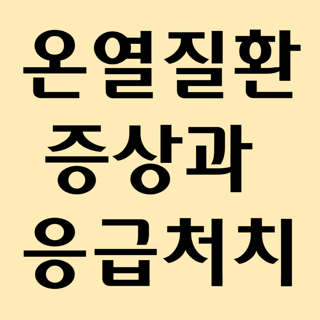 온열질환 증상과 응급처치