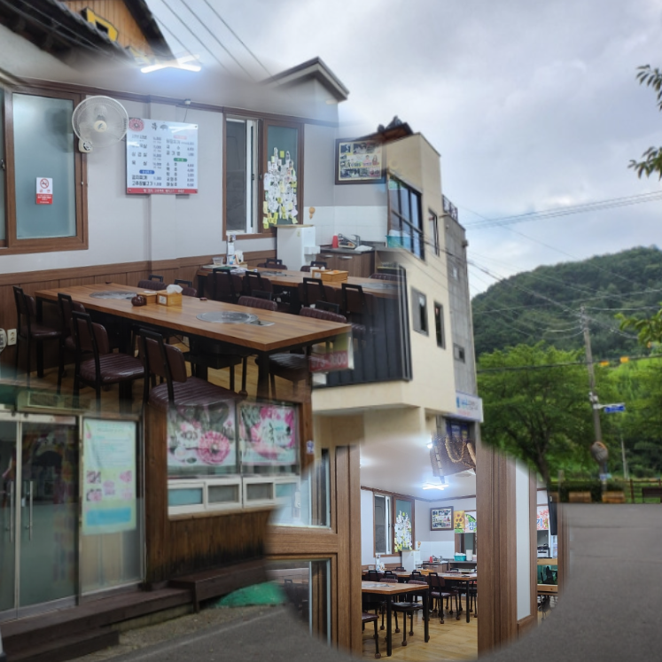 지리산-흑돼지-맛집-전경과-실내모습