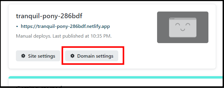 Domain settings
