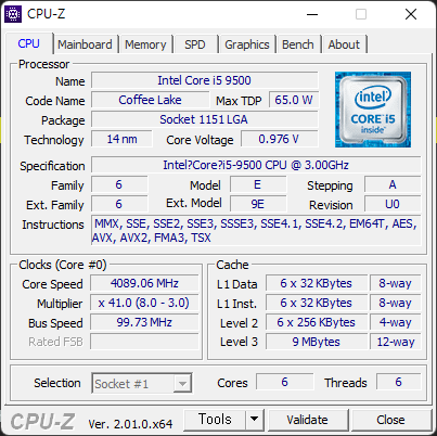 CPU-Z CPU 사양