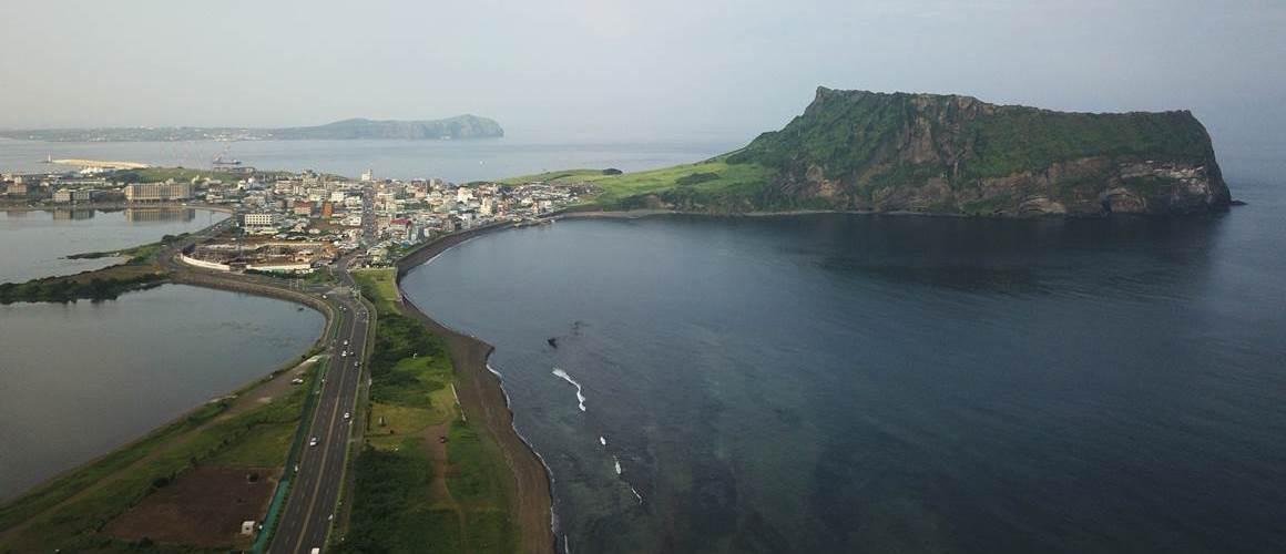 하늘에서본 성산일출봉