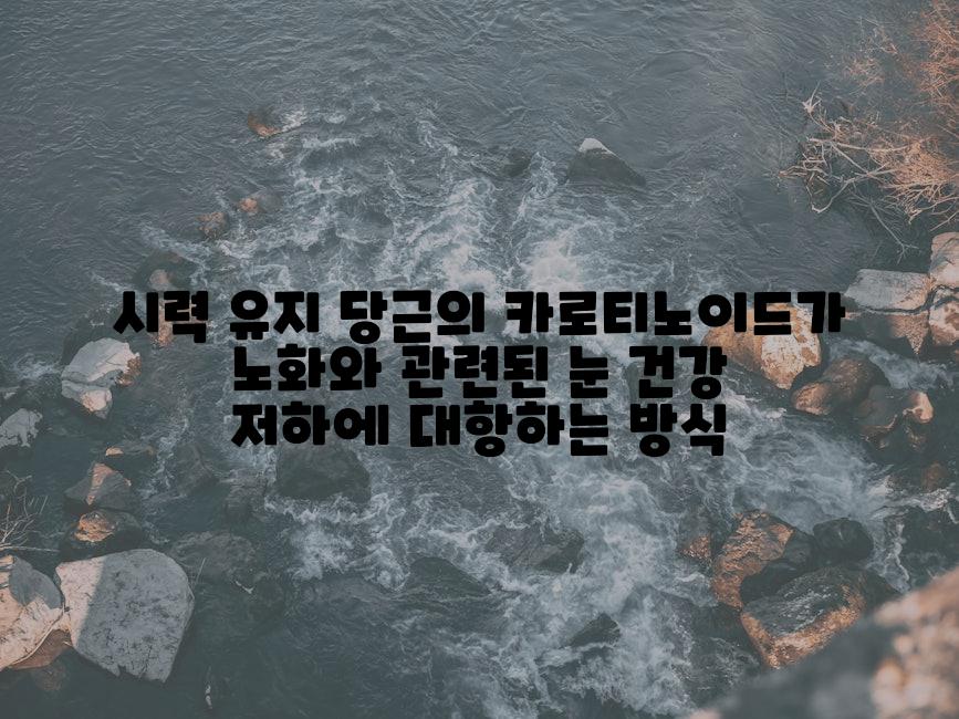 시력 유지 당근의 카로티노이드가 노화와 관련된 눈 건강 저하에 대항하는 방식