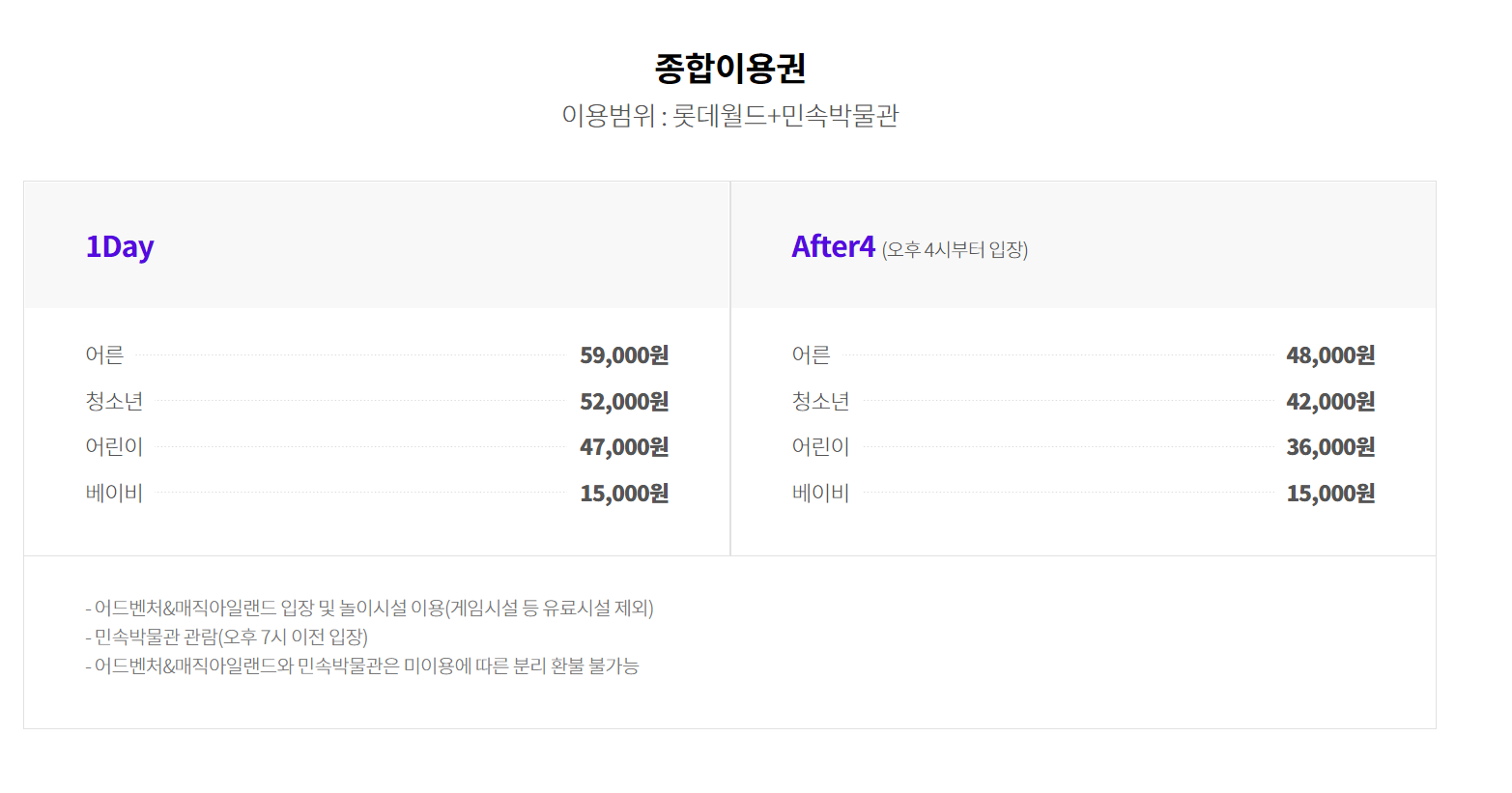  롯데월드 자유이용권 가격 정리!
