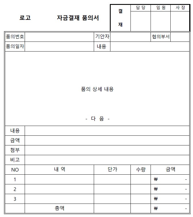 품의서 양식 및 품의서 작성법 궁금하시면 클릭하세요