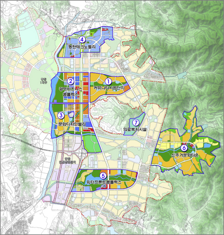 동탄2신도시 7개 특별게획구역 구상도