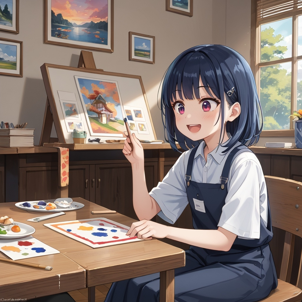 그림 그리는 소녀