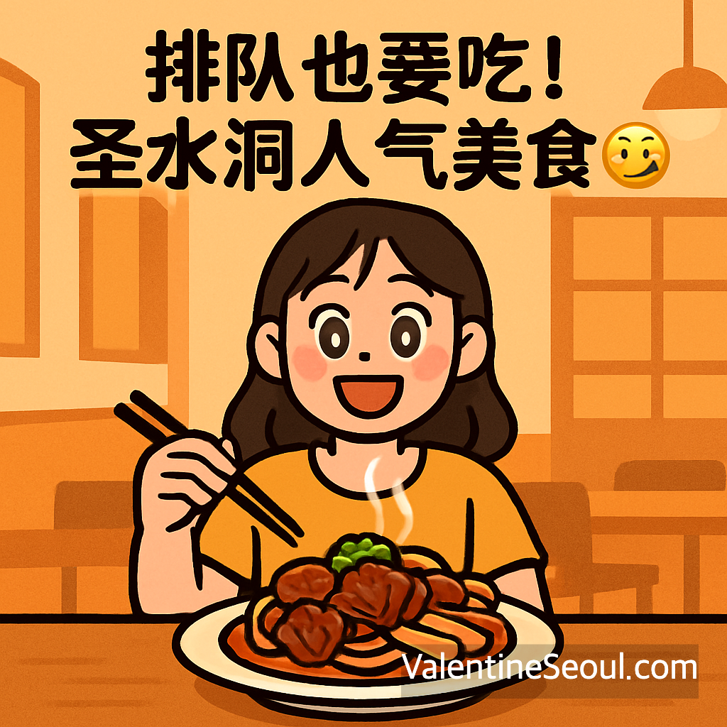 排队也要吃!圣水洞人气美食😋🍜