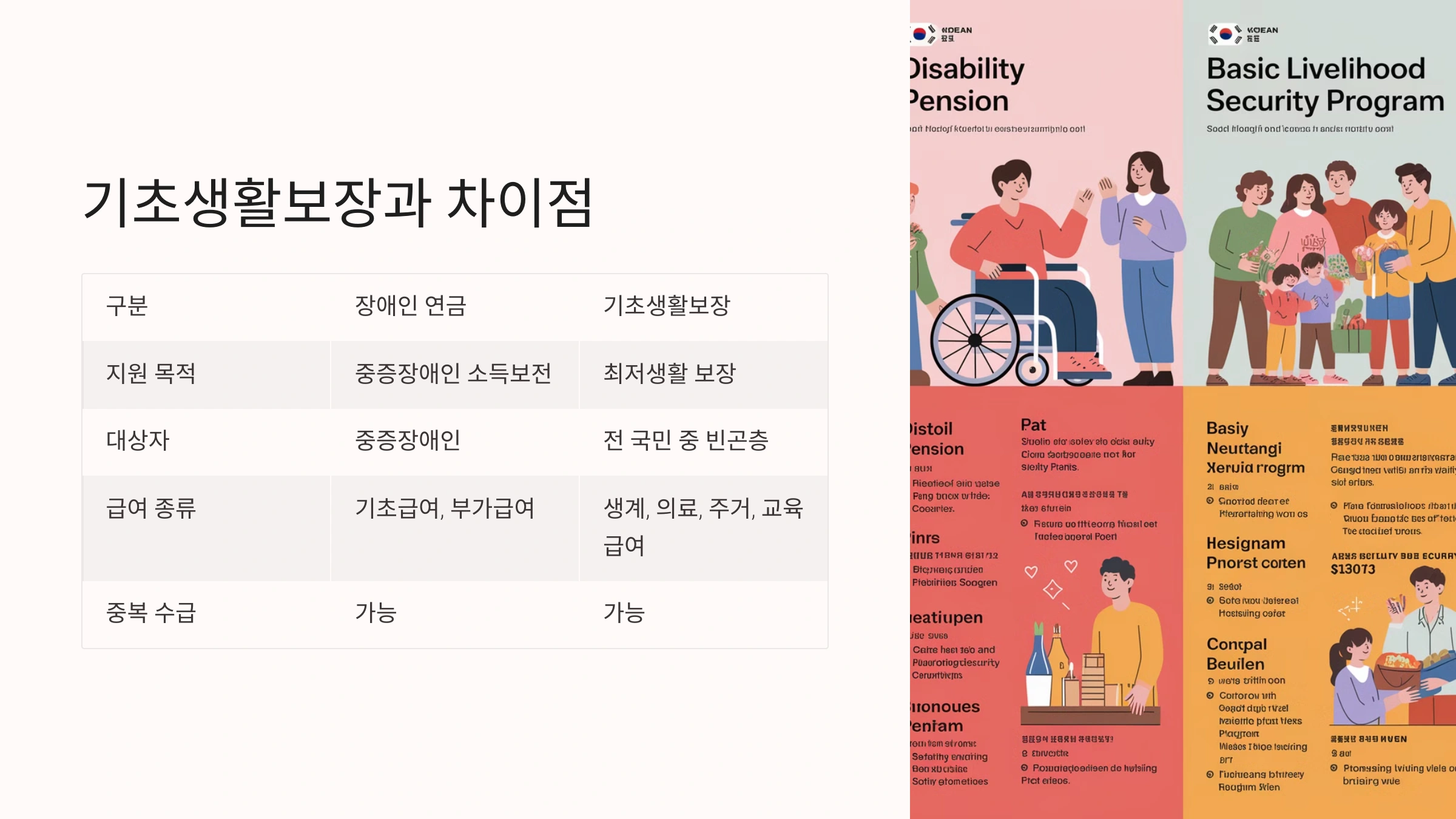 기초생활보장과 차이점