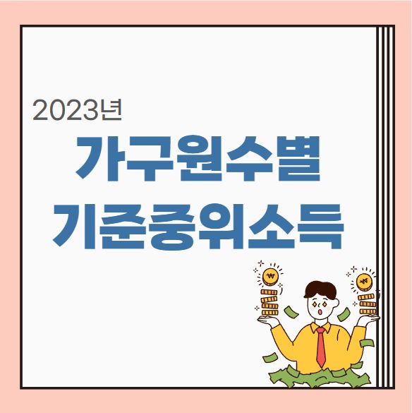  2023년 가구원수별 기준중위소득 복지급여 선정기준