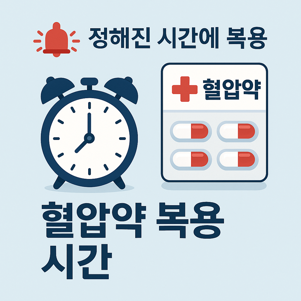 혈압약 복용 시간 일러스트