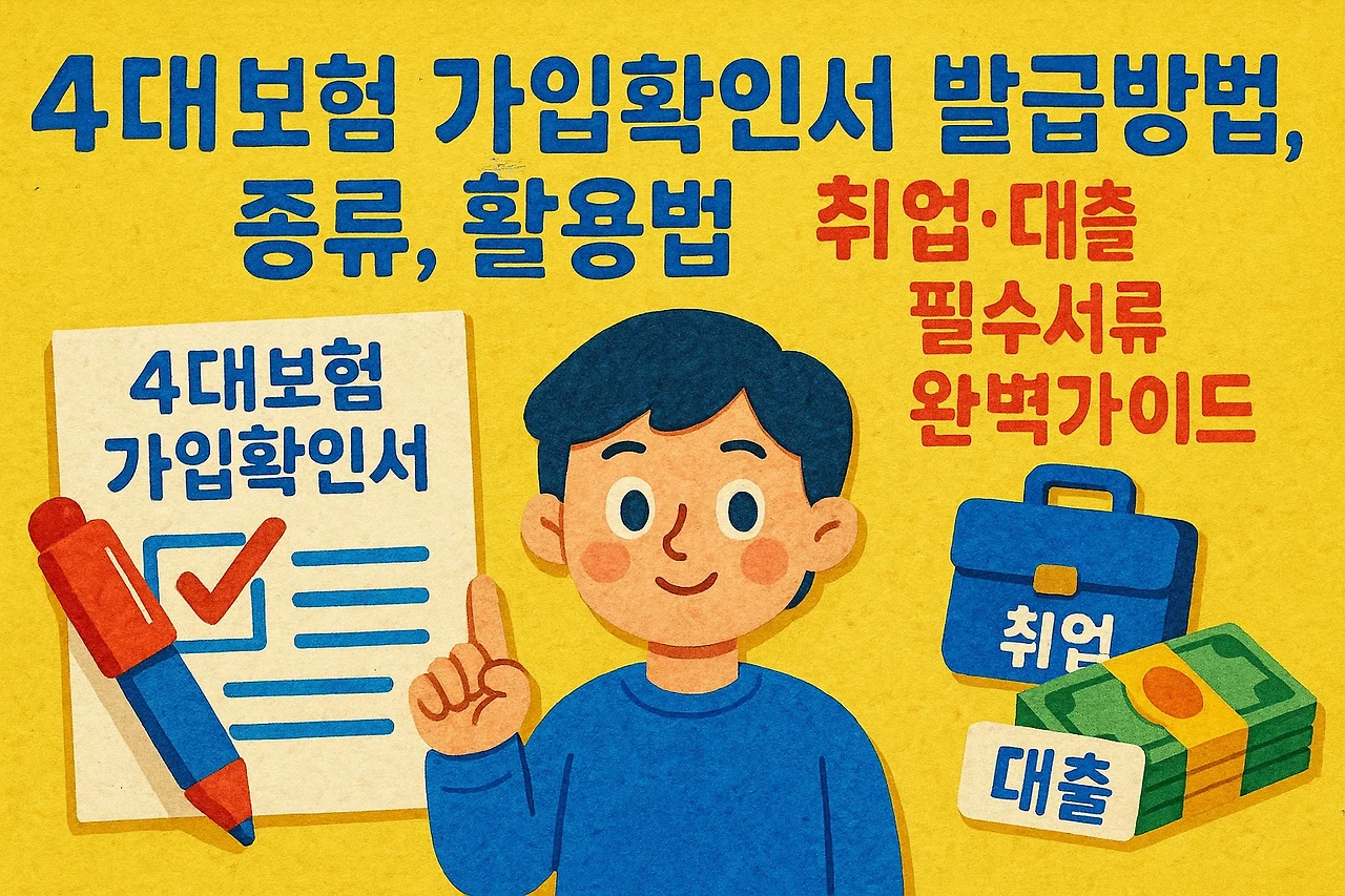 4대보험 가입확인서 발급방법, 종류, 활용법 - 취업·대출 필수서류 완벽가이드