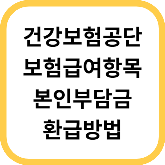 건강보험공단 보험급여항목 본인부담금 환급방법