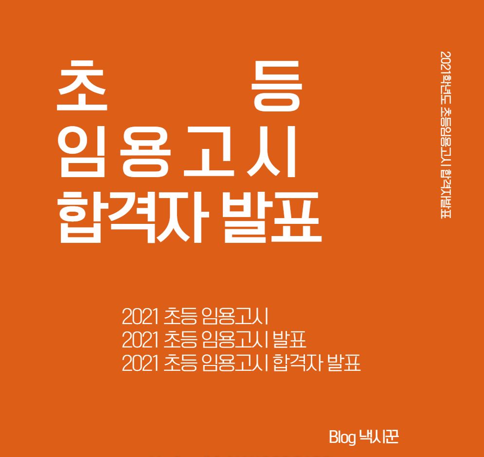  [2021학년도] 초등 임용고시 합격자발표