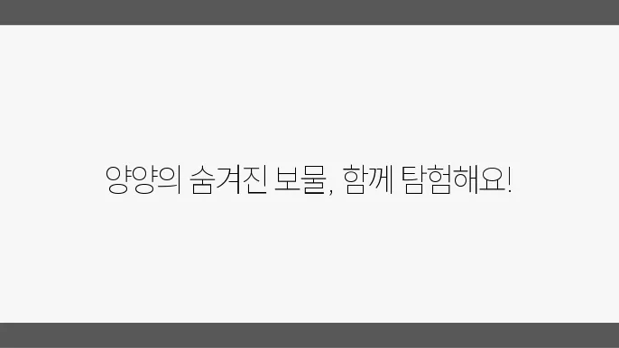 양양 가볼만한곳 베스트10 (양양 여행코스)