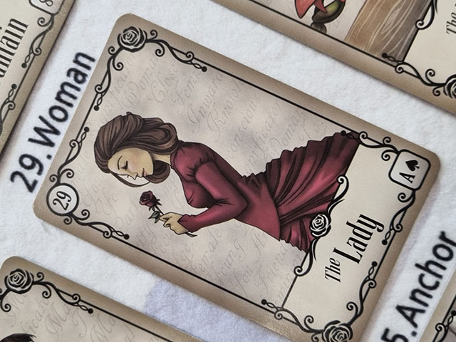 드림21 – 언더로즈 레노먼드 29번 여성 / Dreamtarot21 – Under the Roses Lenormand No.29 여성, 감성 중심의 대상자