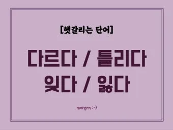 잊다 잃다 차이 맞춤법 비교_24