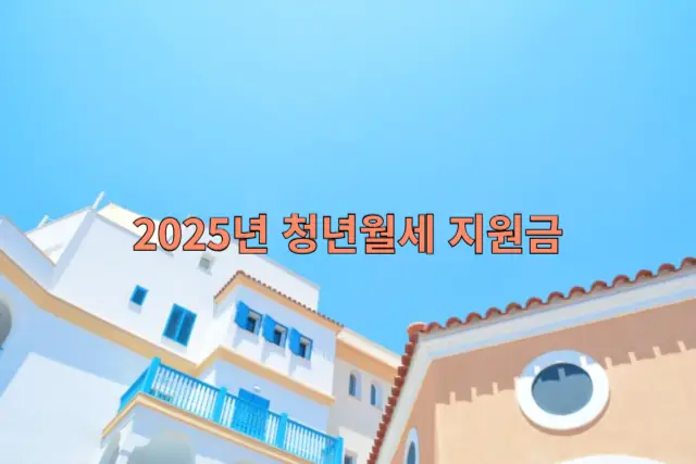 2025년 청년월세 지원금 관련 이미지