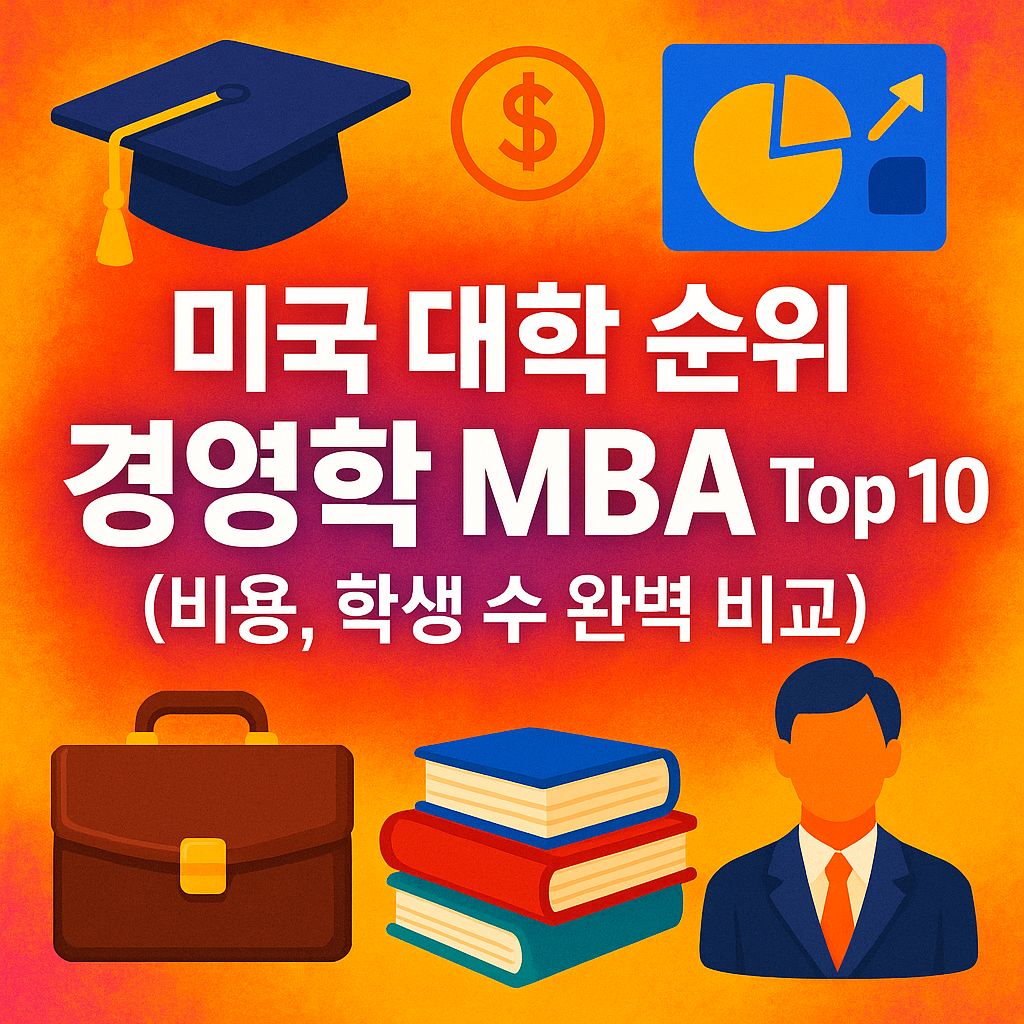 미국 대학 순위-경영학 MBA Top 10 (비용, 학생 수 완벽 비교) 이미지