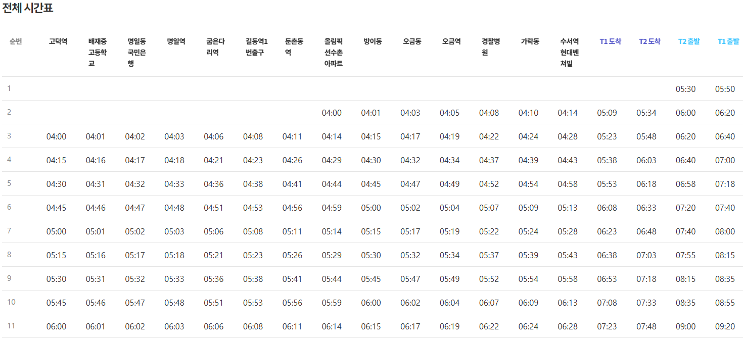  6300번 공항 버스 시간표 : 공항가는 길 편하게 예매 및 노선 안내.