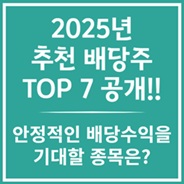 2025년 추천 배당주 TOP 7