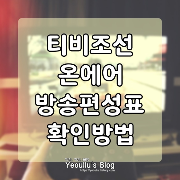 티비조선 온에어, 티비조선 편성표 방영 프로그램이 궁금할때