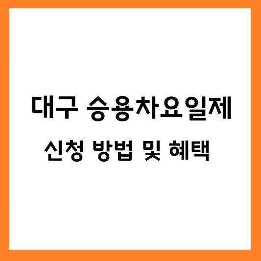 대구 승용차요일제