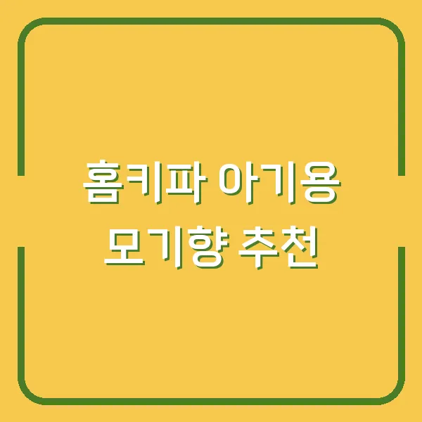 홈키파 아기용 모기향 추천