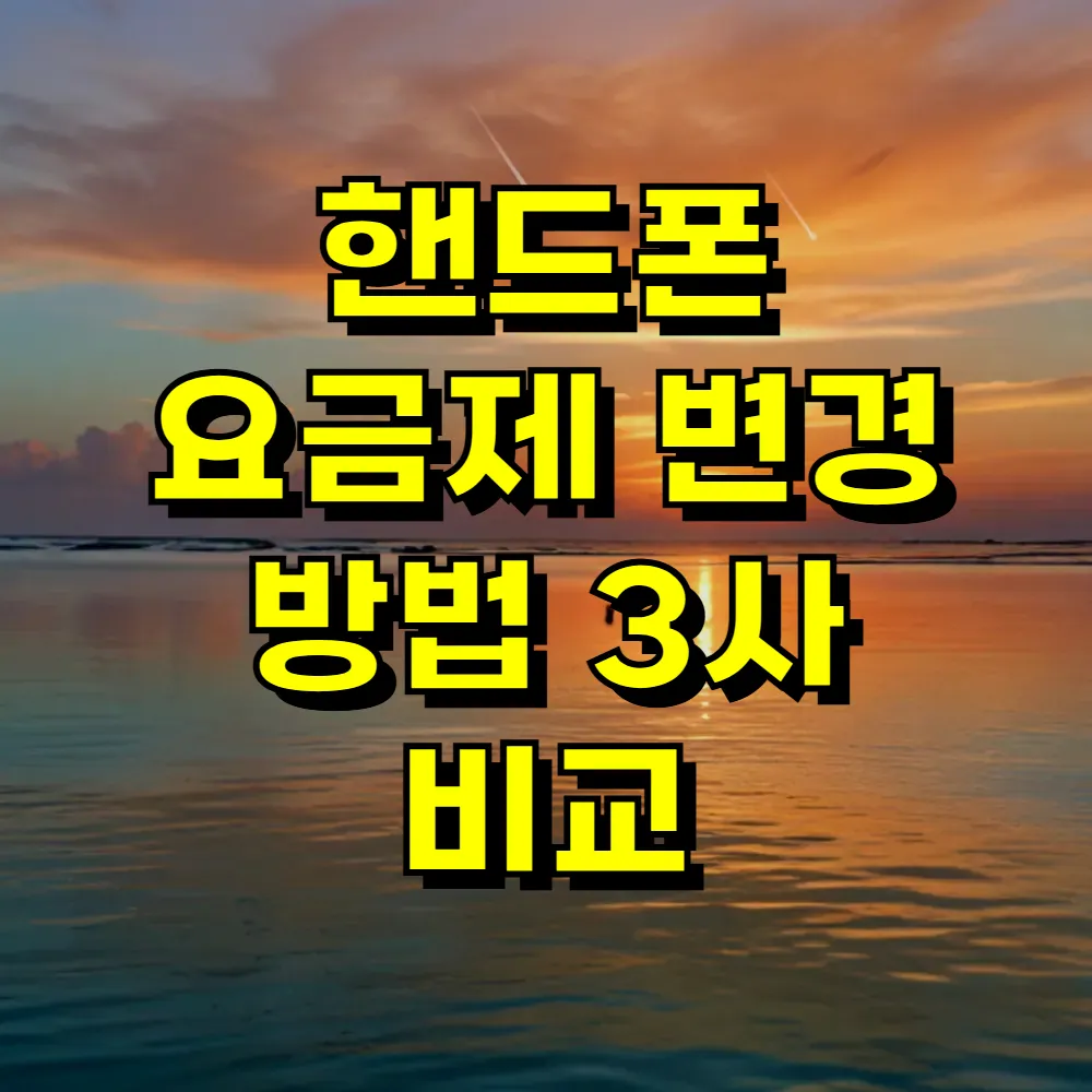 핸드폰 요금제 변경 방법 3사 비교