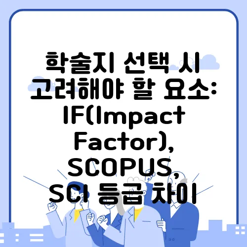 학술지 선택 시 고려해야 할 요소: IF(Impact Factor), SCOPUS, SCI 등급 차이