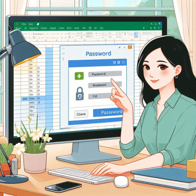 "엑셀 파일에서 비밀번호 설정 및 보호 완료된 화면."
