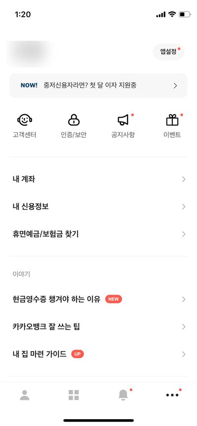카카오뱅크-신용점수-확인