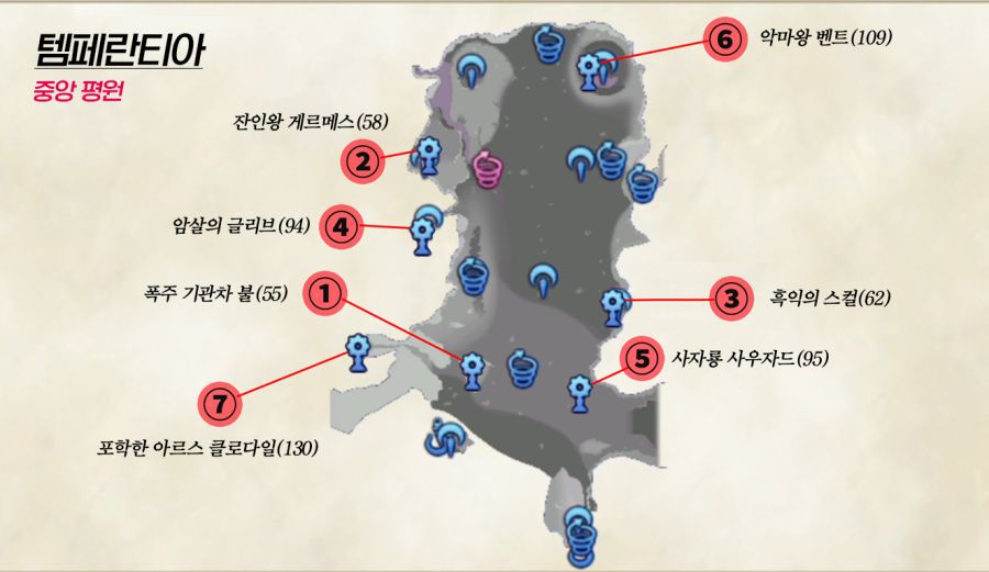 제노블레이드 크로니클스 2 : 유니크 몬스터 위치 (템페란티아)
