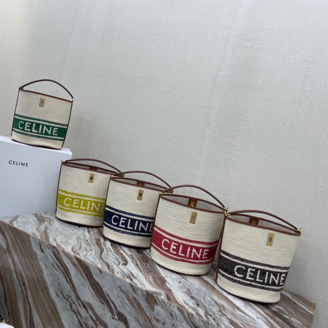  [CELINE] 셀린느 텍스타일 로고 버킷16 백 195572DJB (5 COLOR)