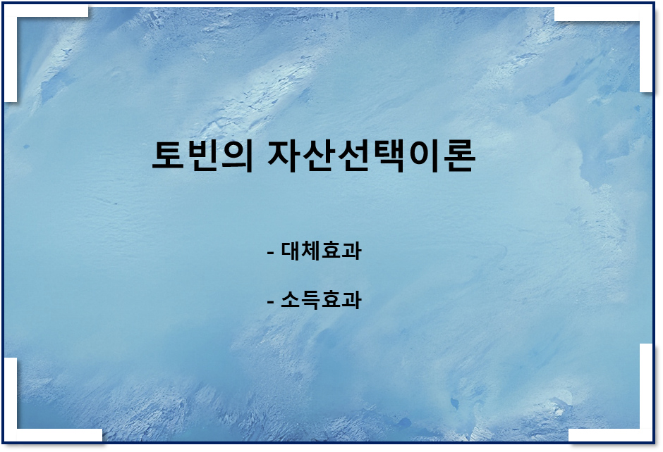  토빈의 자산선택이론(대체효과, 소득효과)