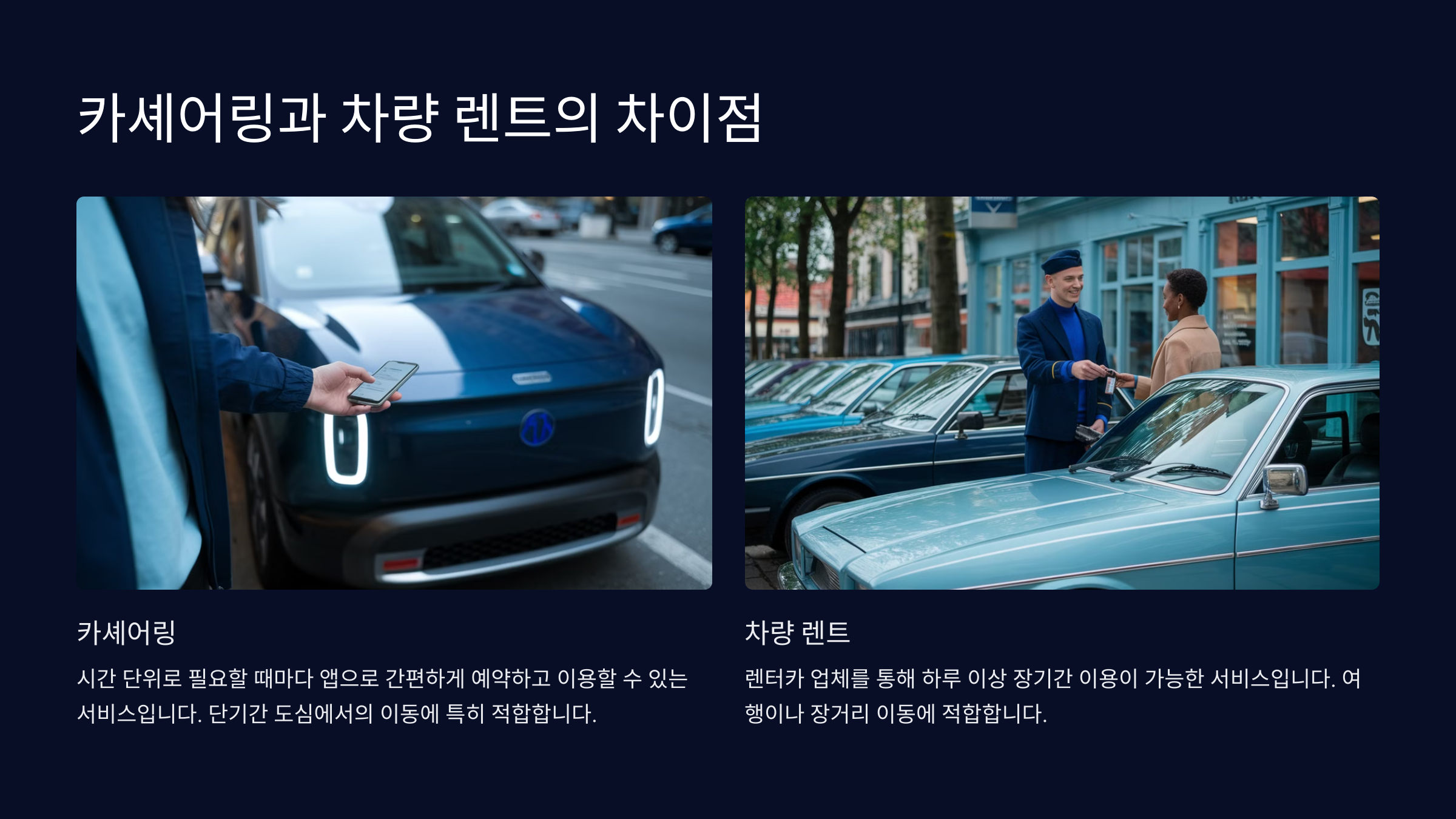 📖 카셰어링과 차량 렌트의 차이점